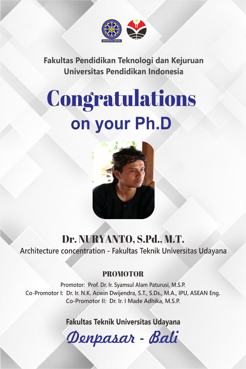 Congratulation on your Ph.D Dr. Nuryanto, S.Pd.,MT