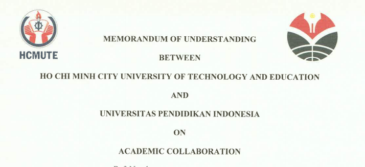 MoU Between Ho Chi Min City University of Technology and Education Vietnam and Universitas Pendidikan Indonesia
